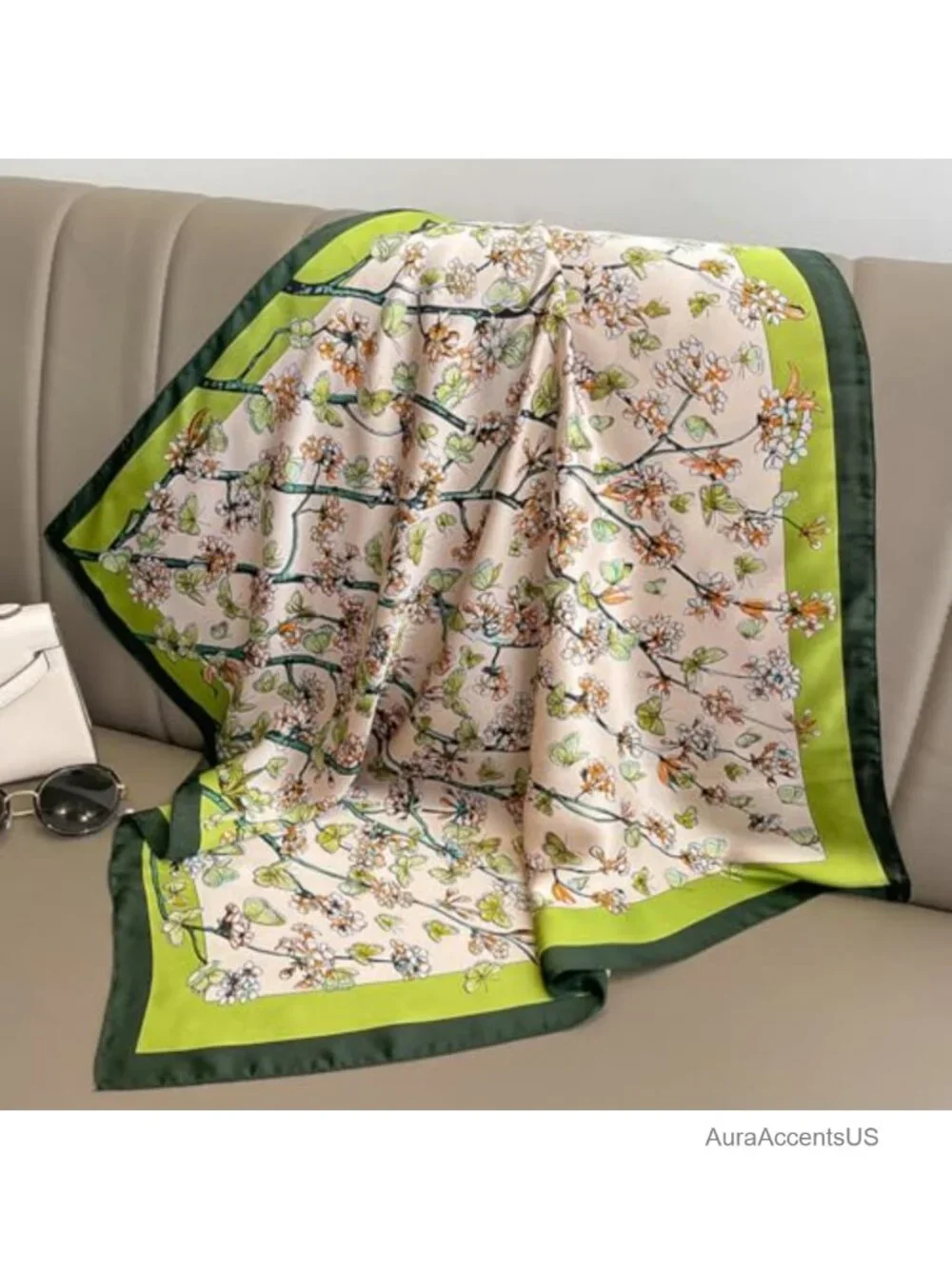 XL 43 Inch Square Scarf Polyester Satin Silk Fashion Wrap Hair Scarf Shawl